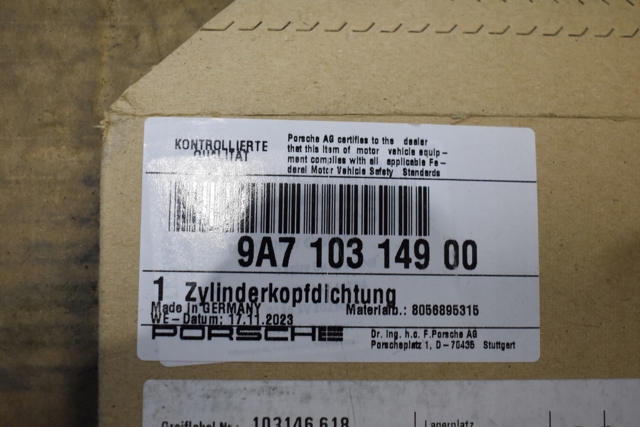 PORSCHE 9A710314900 Прокладка головки блока цилиндров (ГБЦ) левая в наличии Харьков