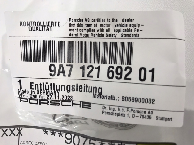 PORSCHE 9A712169201 в наличии Днепр
