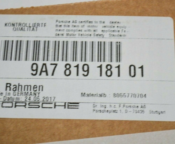 9A781918101 PORSCHE Решетка вентиляции салона задняя купить в Сумы