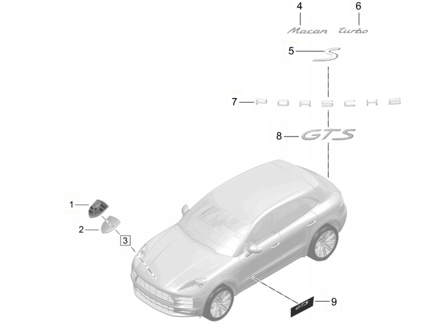 9P1853601 PORSCHE Эмблема капота купить в Киев