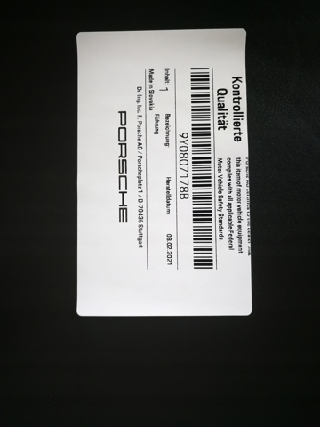 PORSCHE 9Y0807178B в наличии Каменское