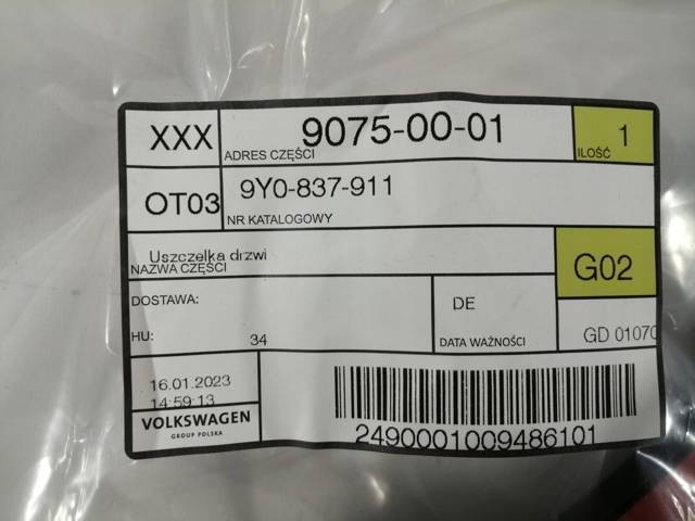 PORSCHE 9Y0837911 в наличии Николаев