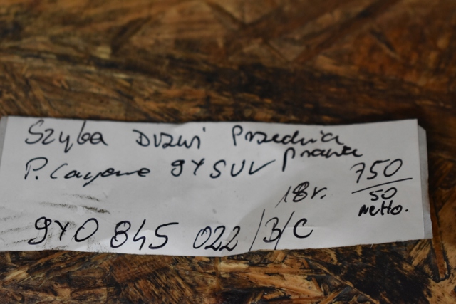 9Y0845022 PORSCHE Стекло двери передней правой купить в Черновцы