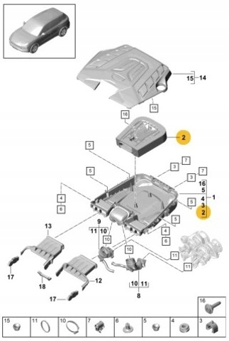 PORSCHE PAB133843A Воздушный фильтр в наличии Ужгород