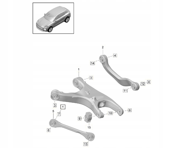 Диагональный рычаг PAB501529B PORSCHE