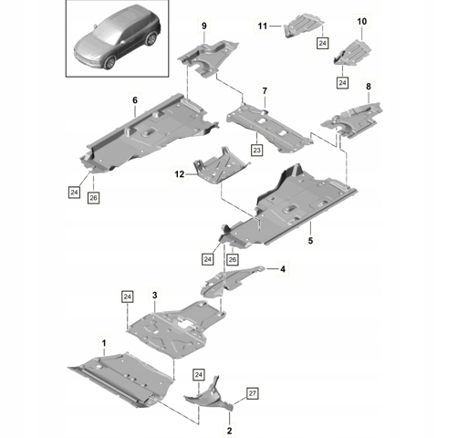 Защита днища, правая PAB82520600 PORSCHE