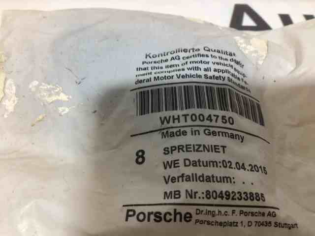 PORSCHE WHT004750 Пистон (клип) крепления подкрылка переднего крыла в наличии Сумы