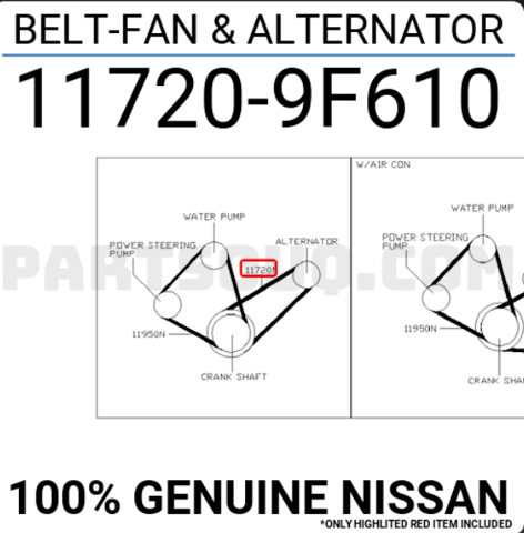 Ремень кондиционера 117209F610 NISSAN