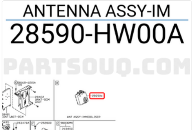 Антенна иммобилайзера 28590HW00A NISSAN