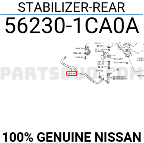 Стабилизатор задней подвески 562301CA0A NISSAN