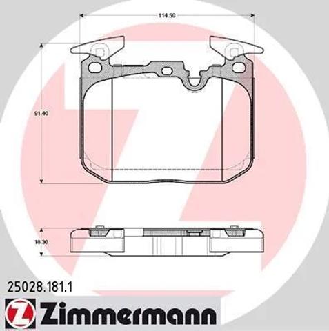 250281811 ZIMMERMANN Колодки тормозные передние дисковые купить в Сумы