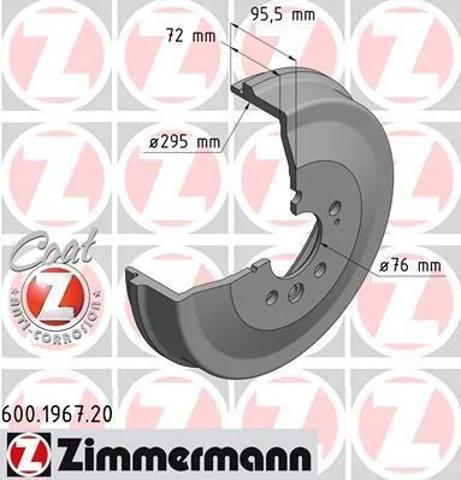 ZIMMERMANN 600196720 Тормозной барабан в наличии Кривой Рог