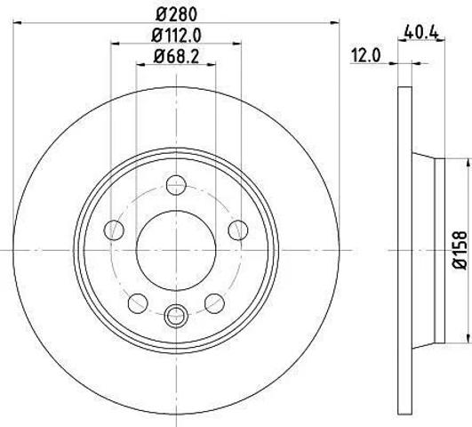 HELLA 8DD355105611 Диск тормозной задний в наличии Сумы