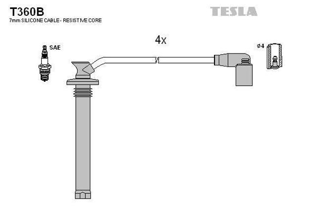 Провода высокого напряжения T360B TESLA