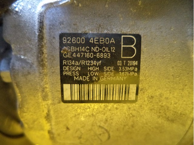 NISSAN 926004EB0A Компрессор кондиционера в наличии Днепр