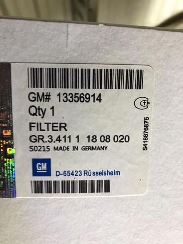GM 13356914 Фильтр салона в наличии Харьков