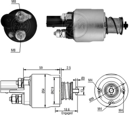 ZM1498 Втягивающее реле стартера купить Полтава
