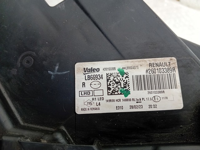 RENAULT 260103389R Фара правая в наличии Полтава