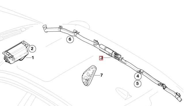 BMW 72126966646 Подушка безопасности (AIRBAG) шторка боковая правая в наличии Тернополь