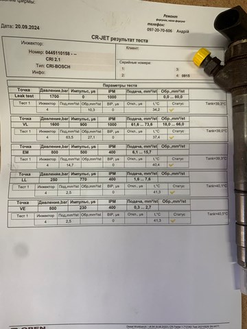 Клапанная форсунка 0445110158 BOSCH