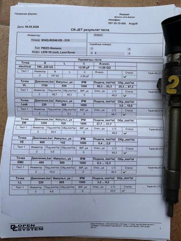 Топливные форсунки 6H4Q9K546EB LAND ROVER