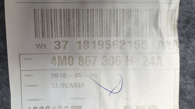 VAG 4M0867304ABWFA Обшивка (облицовка) внутренняя двери задней правой в наличии Кривой Рог