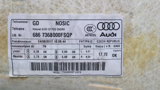 VAG 4M0867505BL25M Обивка крыши (потолок) в наличии Украина