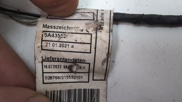 BMW 61125A43562 Кабель (провод) парктроника бампера переднего в наличии Львов