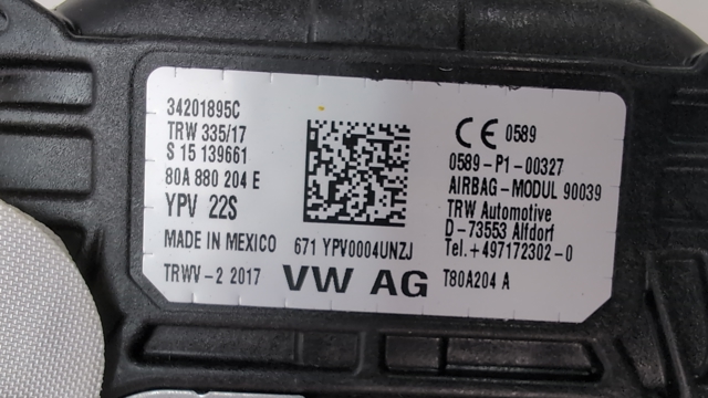 VAG 80A880204E Подушка безопасности пассажира в наличии Львов