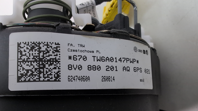 8V0880201AQ6PS VAG Подушка безопасности (AIRBAG) водительская купить в Черкассы