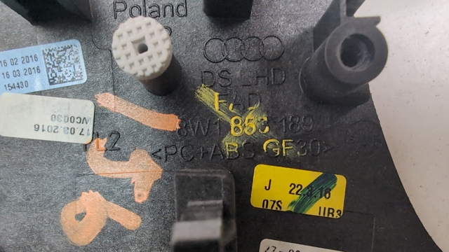 8W1853189JUR3 Молдинг (накладка) приборной панели "торпедо" левый купить Днепр