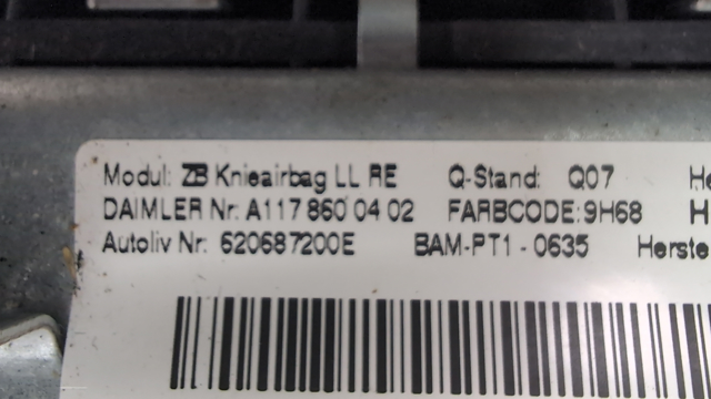 A11786004029H68 MERCEDES Подушка безопасности (AIRBAG) водительская, защиты коленей купить в Ирпень