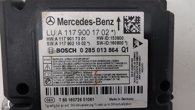 MERCEDES A1179001702 Модуль-процессор управления подушкой безопасности (ЭБУ AIRBAG) в наличии Хмельницкий