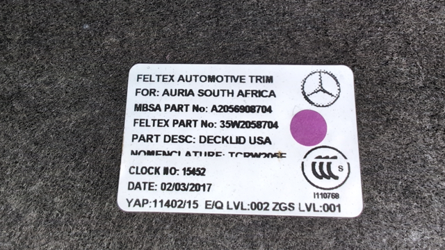 Обшивка-облицовка задней двери A20569403259F08 MERCEDES