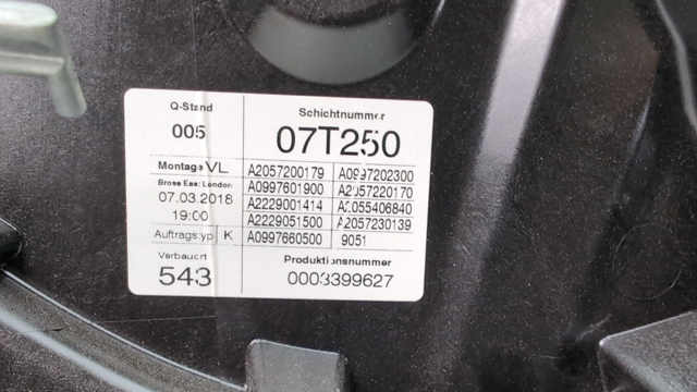 A2057204923 MERCEDES Механизм стеклоподъемника двери передней левой купить в Львов