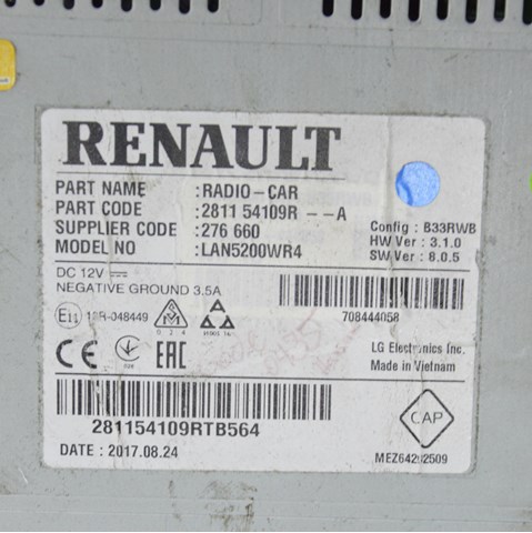 281154109R RENAULT Магнитола купить в Киев