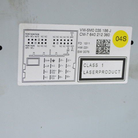 5M0035186J VAG Магнитола (радио AM/FM), универсальная купить в Киев