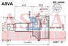 Шарнир равных угловых скоростей передний MZ44A44 ASVA