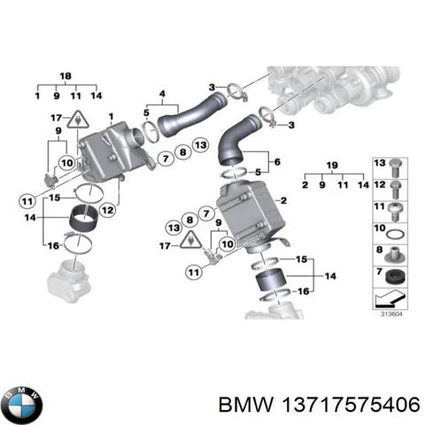 Система охлаждения наддувочного воздуха 13717575406 BMW