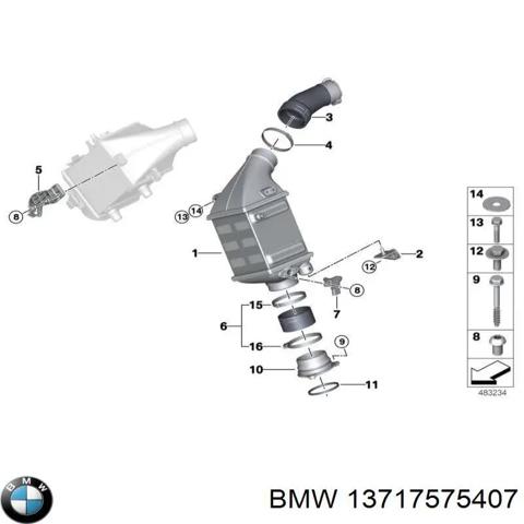 Патрубок интеркуллера 13717575407 BMW