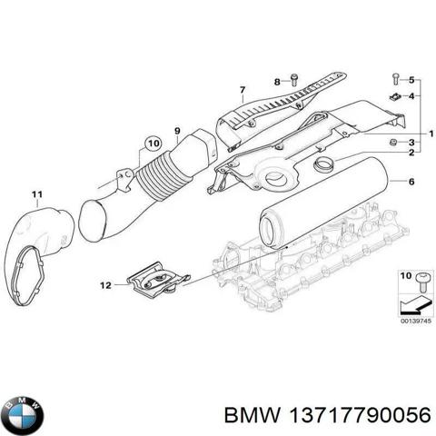 Патрубок воздушный, вход воздушного фильтра 13717790056 BMW