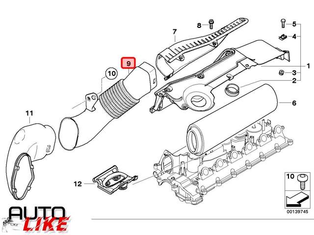 BMW 13717790056 Впускной патрубок воздушного фильтра в наличии Житомир