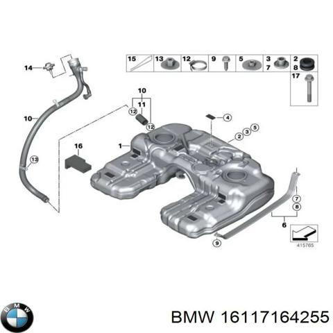 Заливная горловина топливного бака 16117164255 BMW