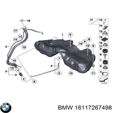 Топливный бак 16117267498 BMW