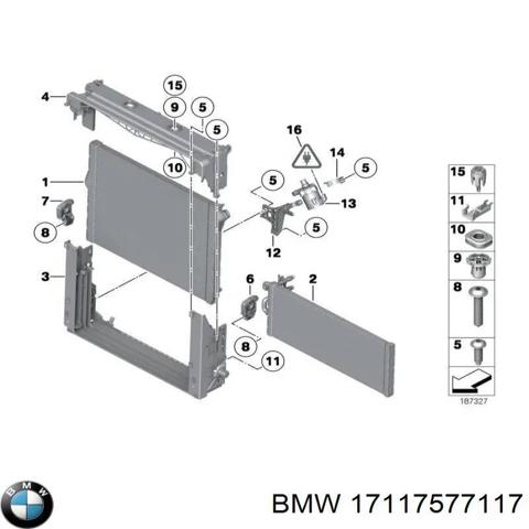 Рамка крепления радиатора, верхняя часть 17117577117 BMW