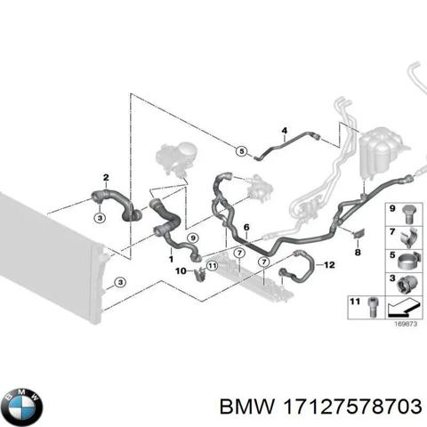 Шланг радиатора охлаждения 17127578703 BMW