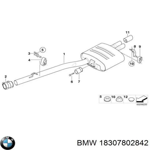 Выхлоп задний 18307802842 BMW