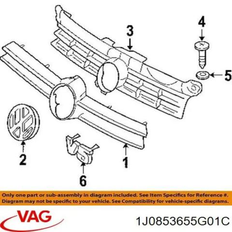 Облицовка радиатора 1J0853655G01C VAG