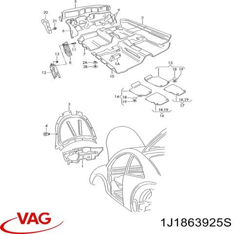 Шумоизоляуия моторного щита 1J1863925S VAG