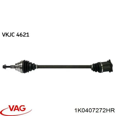 Полуось передняя, правая 1K0407272HR VAG